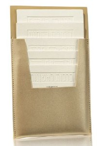 Picture of Leather Magnetic 5 Card Brachos Set Ashkenaz Gold